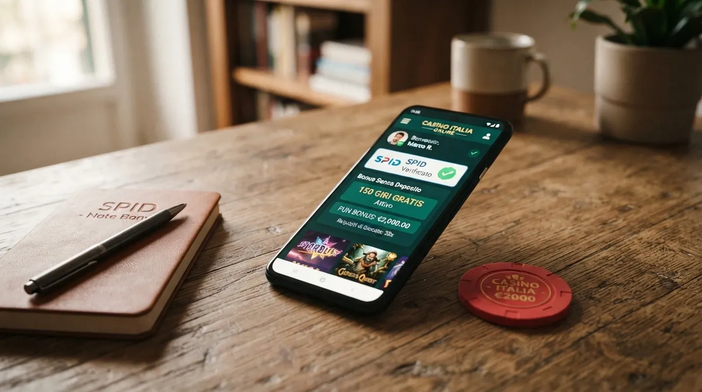 Una schermata di un bonus senza deposito attivato dopo la registrazione SPID che mostra giri gratis accreditati e l'importo del Fun Bonus ancora da convertire