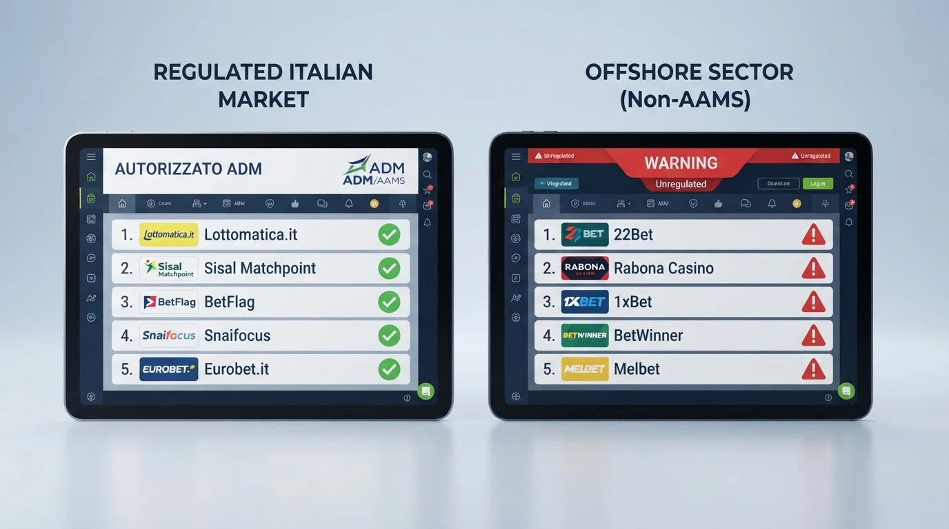 Una tabella comparativa con i loghi e le licenze dei casinò recensiti nella guida