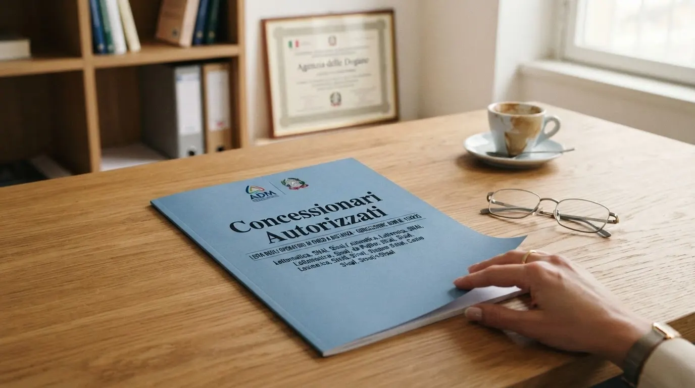 Il logo dell'Agenzia delle Dogane e dei Monopoli e la dicitura «Concessionari autorizzati al gioco a distanza» su una pagina istituzionale