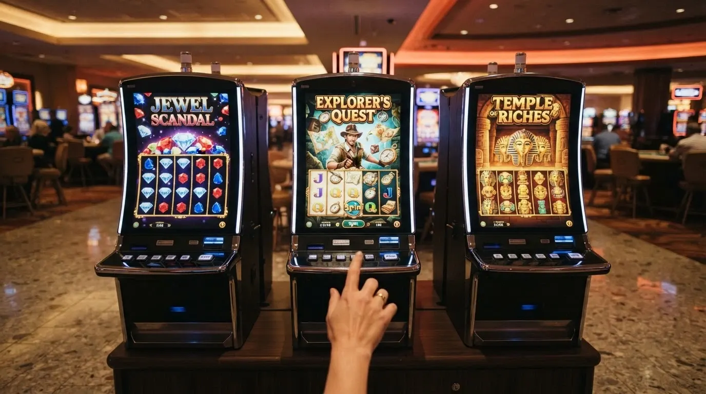 Tre schermate di slot affiancate — Starburst, Book of Dead e Gonzo's Quest — con i rispettivi valori RTP in evidenza sopra ogni gioco
