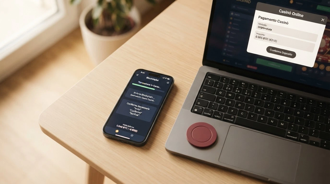 Schema del flusso di una transazione Dogecoin: dal wallet dell'utente alla blockchain Scrypt fino al saldo del casinò