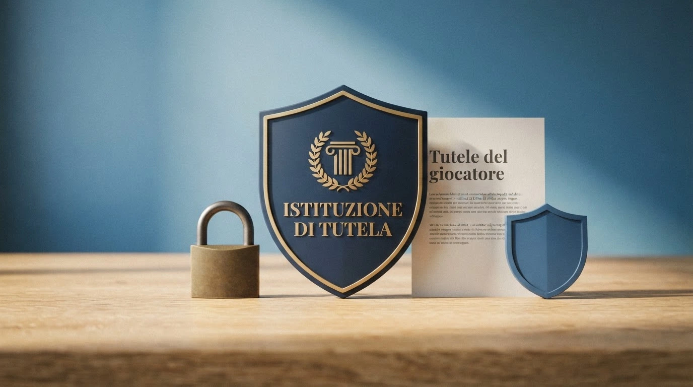 Uno scudo con il logo ADM affiancato da icone di protezione (lucchetto, documento, scudo legale) su sfondo istituzionale
