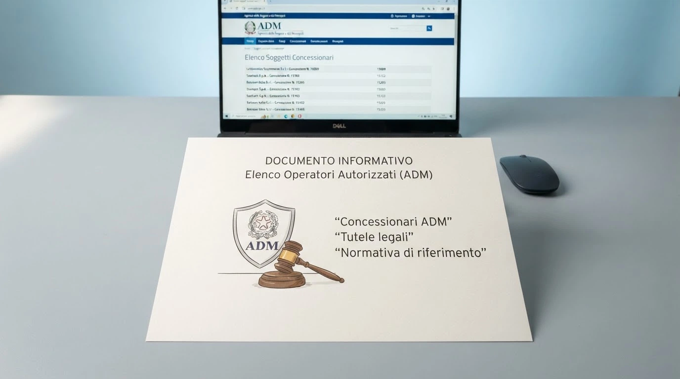 Il logo ufficiale ADM e l'elenco dei concessionari autorizzati sul sito dell'Agenzia delle Dogane e dei Monopoli